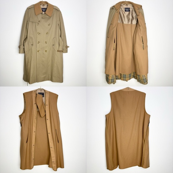 Vintage Burberry Trench Coat Camel Detachable Wool Lining & Collar Women’s L/XL - Picture 9 of 16